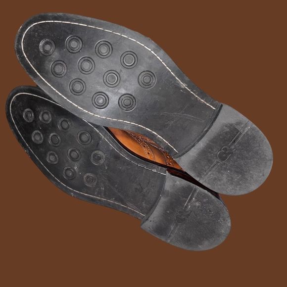 Men's Gordon Rush Cognac Wingtip Stafford Brown Leather Ankle Boot Size 11.5 - Picture 5 of 10